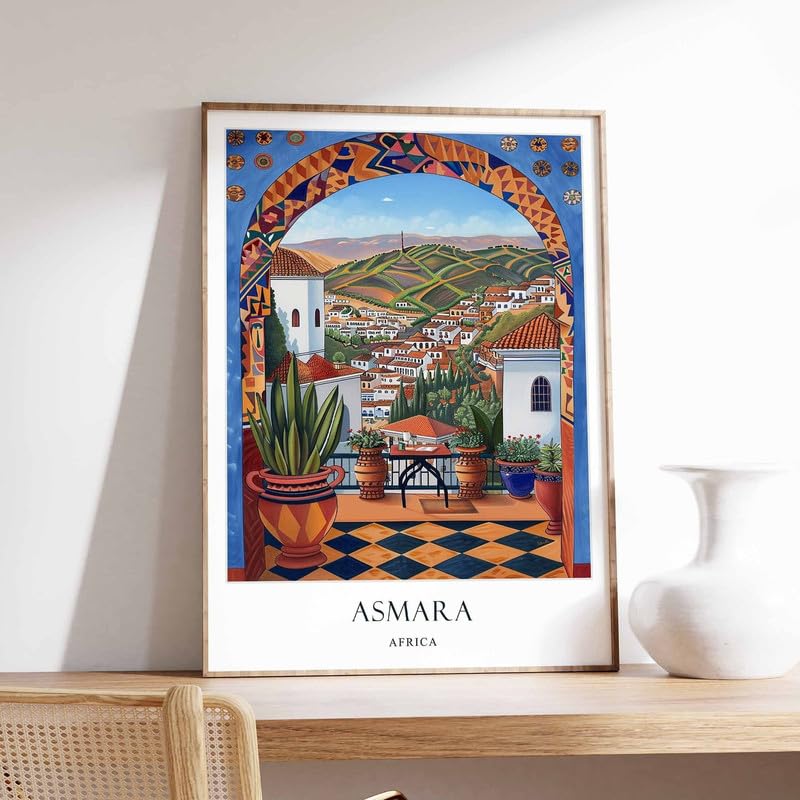 Art mural Érythrée Asmara tableau sur toile haute définition pour bureau