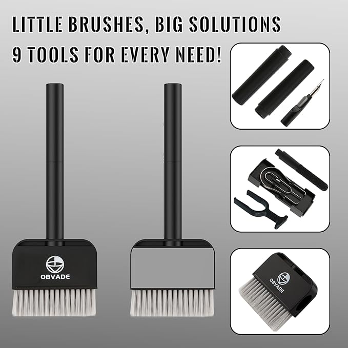 Kit de limpieza para teclado y laptop 9 en 1 con cepillo y extractor de teclas miniatura 6