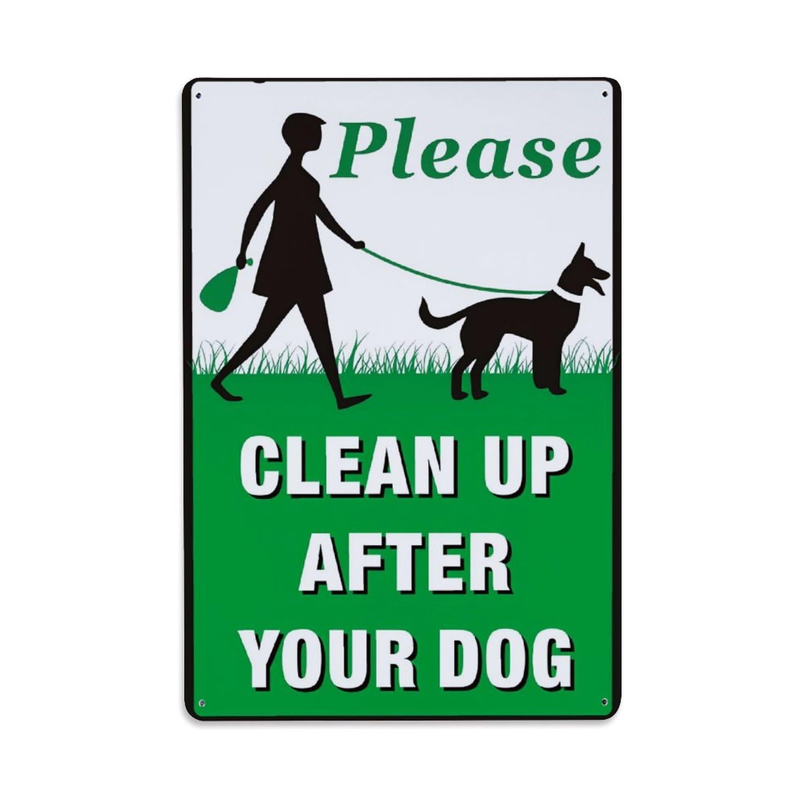 Enderetf Vintage Please Clean Up After Dog Tin Sign Metal Poster, Home Bar Garage Man Cave Cafe Indoor & Outdoor Wall Decoration 8X12inches