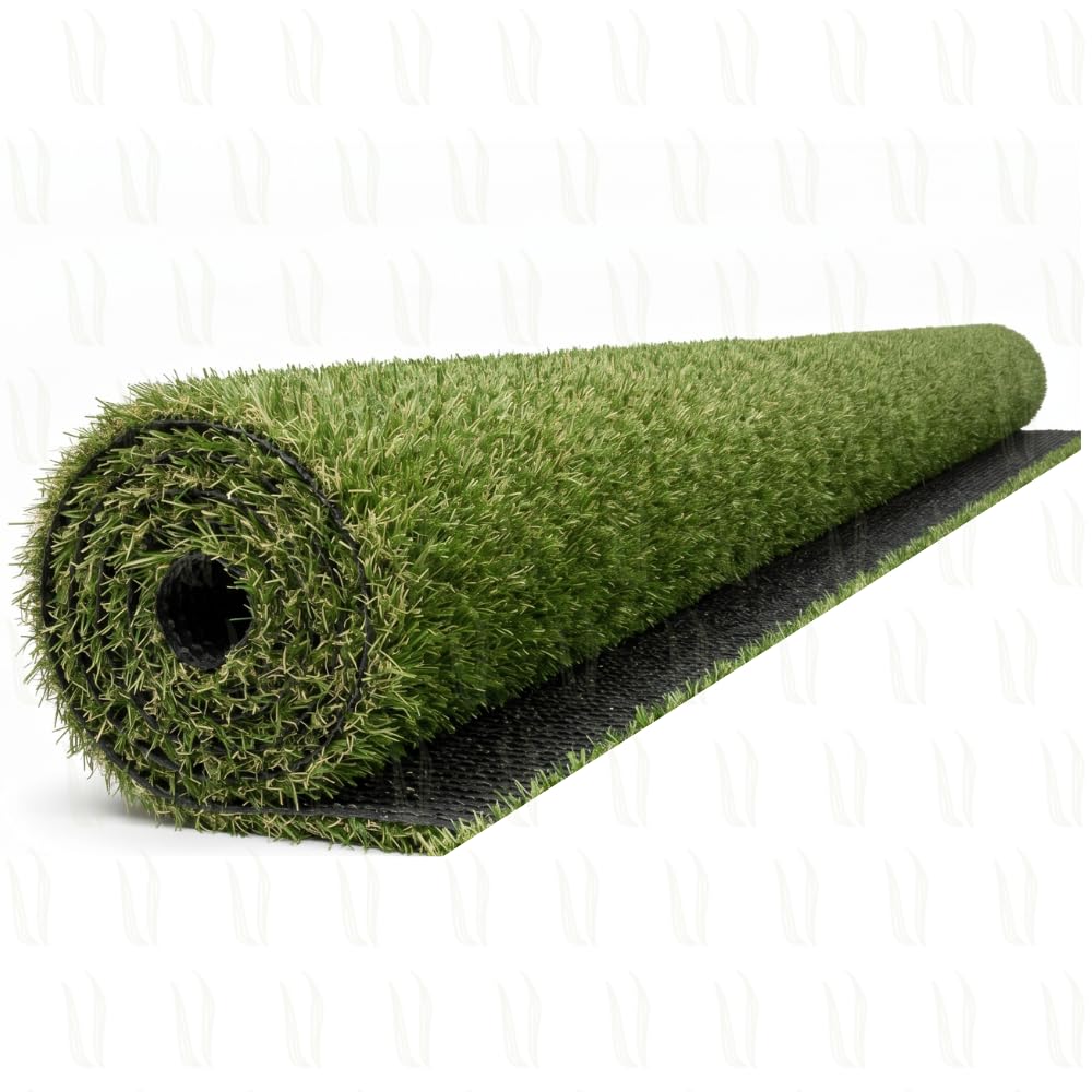 Prato Sintetico Drenante 25 mm Effetto Realistico, Erba Finta in Rotolo per Giardino, Terrazzo e Balconi, PE Verde Naturale UV, Zero Manutenzione e Pet Friendly (2 x 25 m (50 m²))