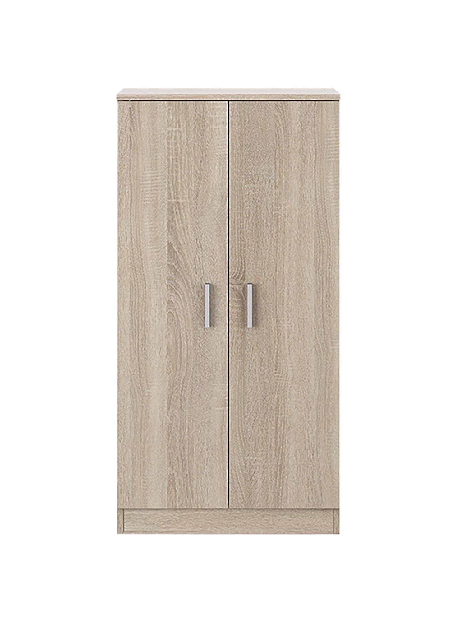 Dmora - Armadio scarpiera 2 Ante + 7 Scomparti Legno Rovere cm. 108 x 55 x 36, UNICO