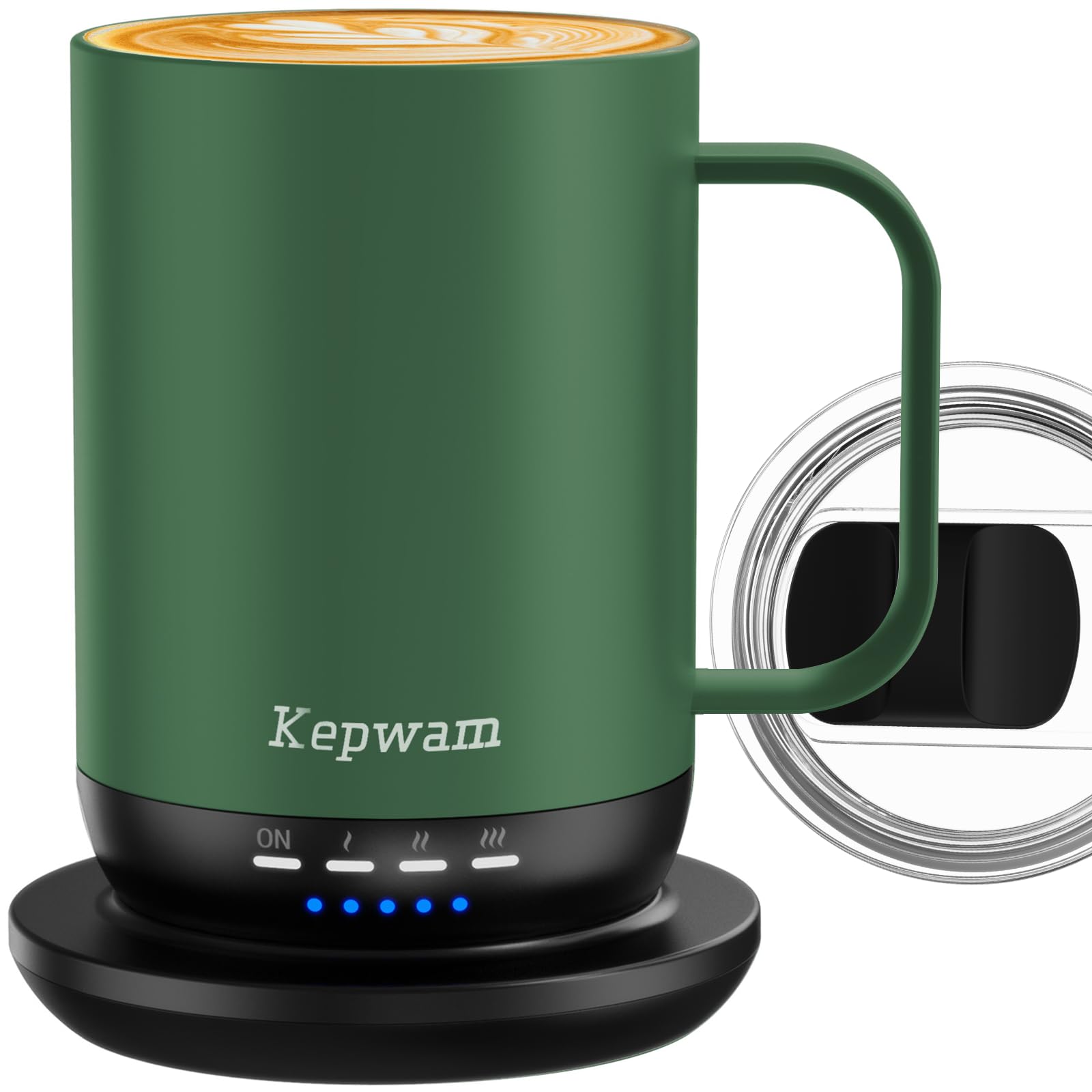 Kepwam Self Heating Coffee Mug 1-16oz Fast Heating & Ultra Long-Lasting Battery Life, Heated Coffee Mug Up to 149? - Touch & App Controlled Coffee Mug, Birthday Gifts for Women and Men