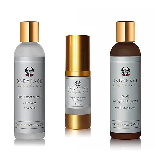 Babyface Kit DMAE, reafirmante de la piel y reducción de poros, juego de 3 piezas de lujo, regalo