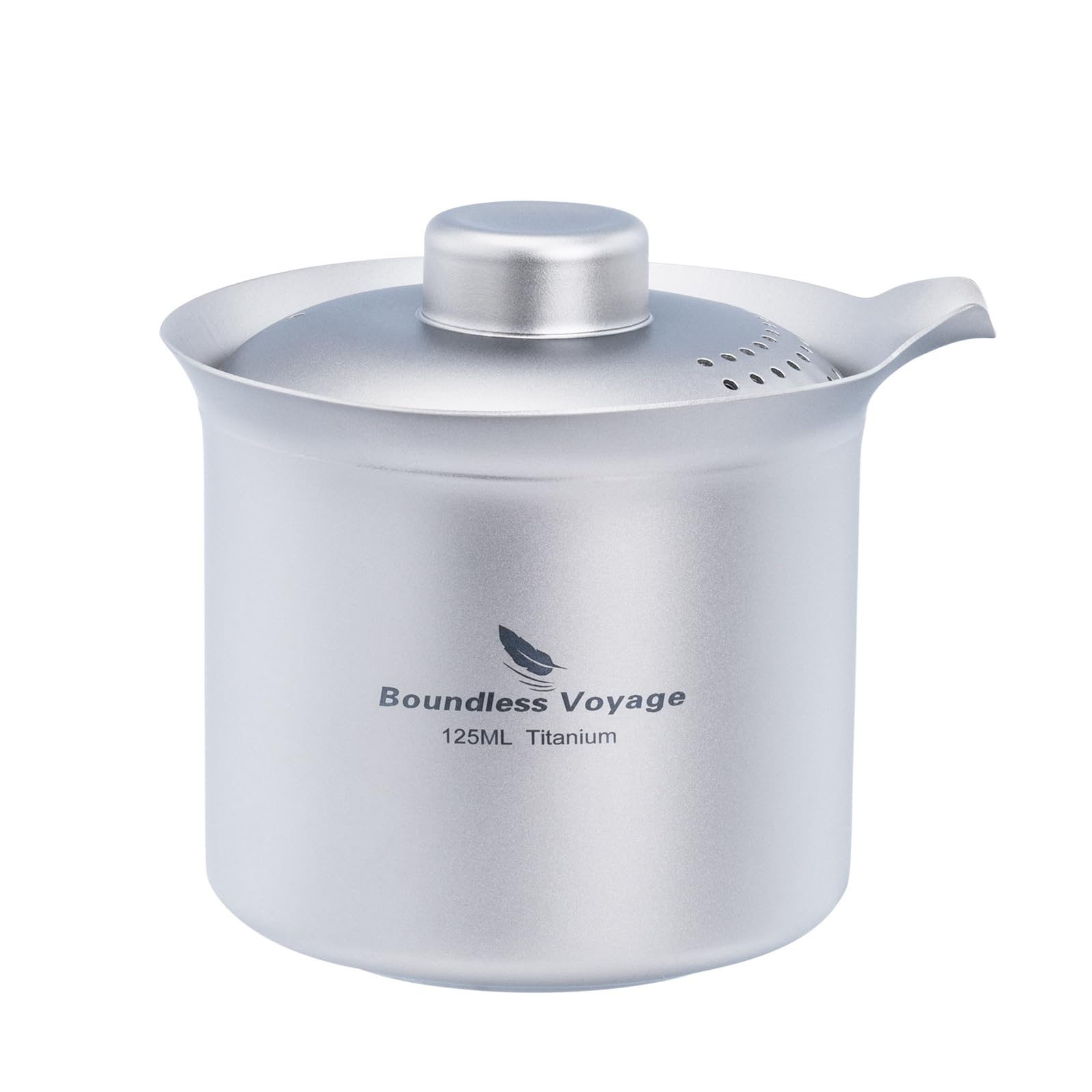 Boundless Voyage Tasse à thé double couche en titane pour l'extérieur, le camping, la randonnée, le pique-nique, les voyages (Ti3145D-125 ml)