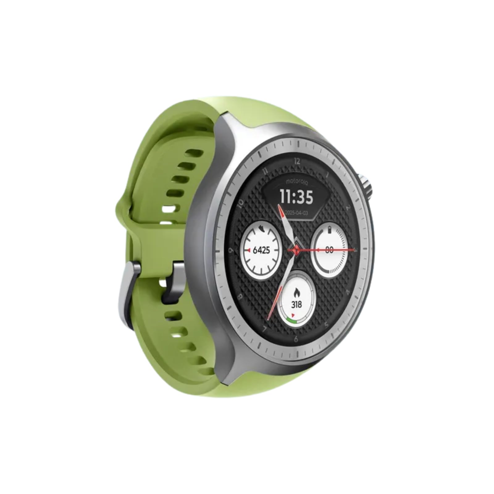 Motorola Moto Watch, 1.4 OLED, AOD, Auto-Brightness, Dual Band GPS, Powered by Polar Smartwatch (Pantone Herbal Garden Band Strap, Free Size)-picture-17