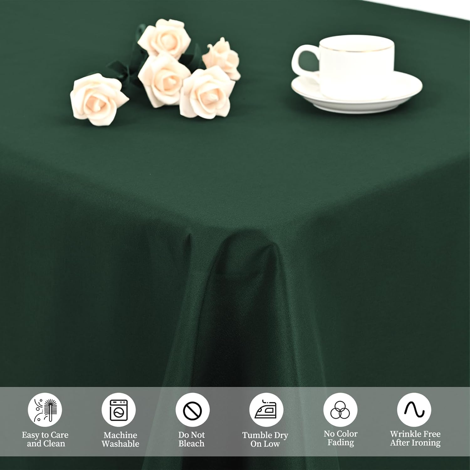 12 Pack Hunter Green Tablecloths for Rectangle Tables 60 x 102 Inch Polyester Tablecloth 6 Foot Rectangle Table Cloth Wrinkle Resistant Washable Fabric Table Cover for Party Wedding Banquet Events