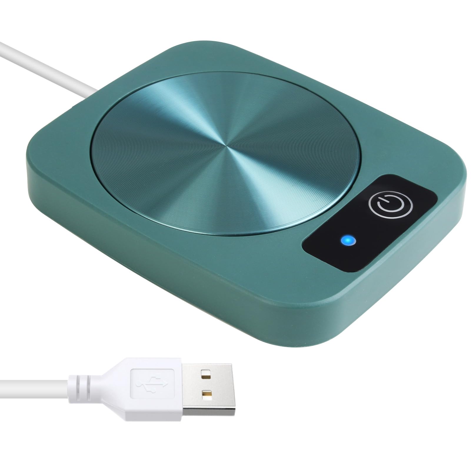 Chauffe-tasse à café USB pour bureau, dessous de verre chauffant à 45 ℃ pour chauffer l'eau, le thé, le lait, le cappuccino, la maison, le bureau, cadeau pour les amateurs de café (vert)