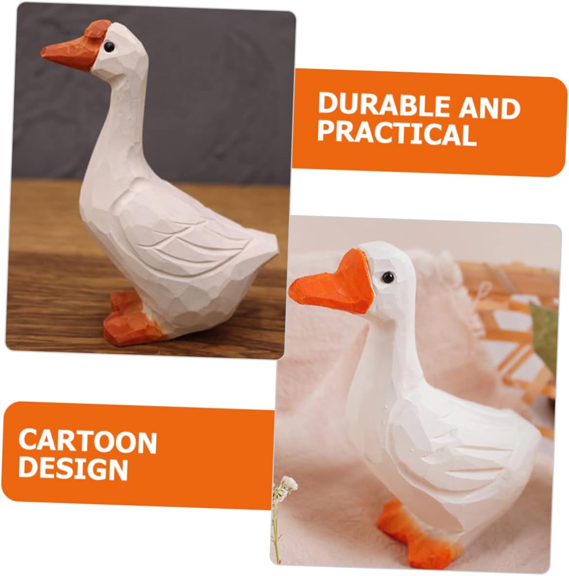 Xmas White Goose Wooden Craft Ornament Desktop Decor for Offices Home image 3