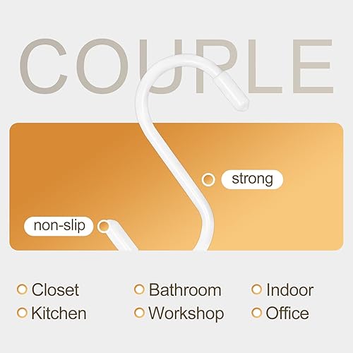 Miniatura 3 de Paquete de 10 ganchos en S de 3 pulgadas, ganchos antideslizantes con revestimiento de vinilo resistente para cocina, armario, barthroom, garaje y