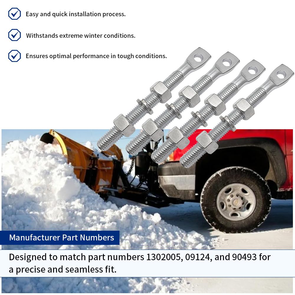 4PCS 5/8" Snow Plow Trip Spring Eye Bolt 1/2" Hole for Western 90493K, Buyers SAM 1302005, Meyer 09124, NLP SNP6224