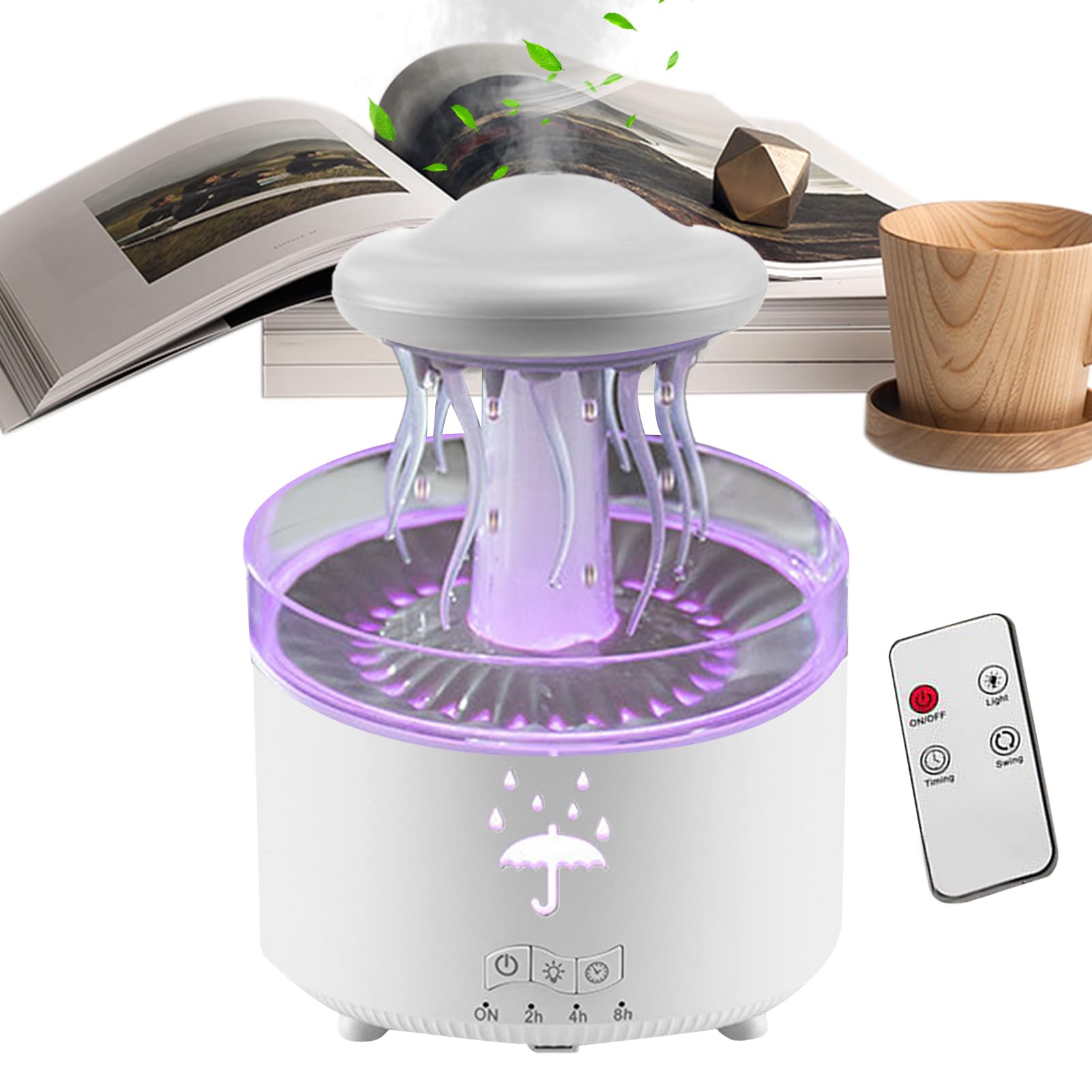 Diffuseur Humidificateur avec LED 7 Couleurs et Forme Méduse 300 ML pour