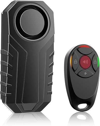 Miniatura 47 de Juego de 2 alarmas inalámbricas para bicicleta con control remoto, alarma antirrobo, alarma inalámbrica con sensor de movimiento, alarma impermeable