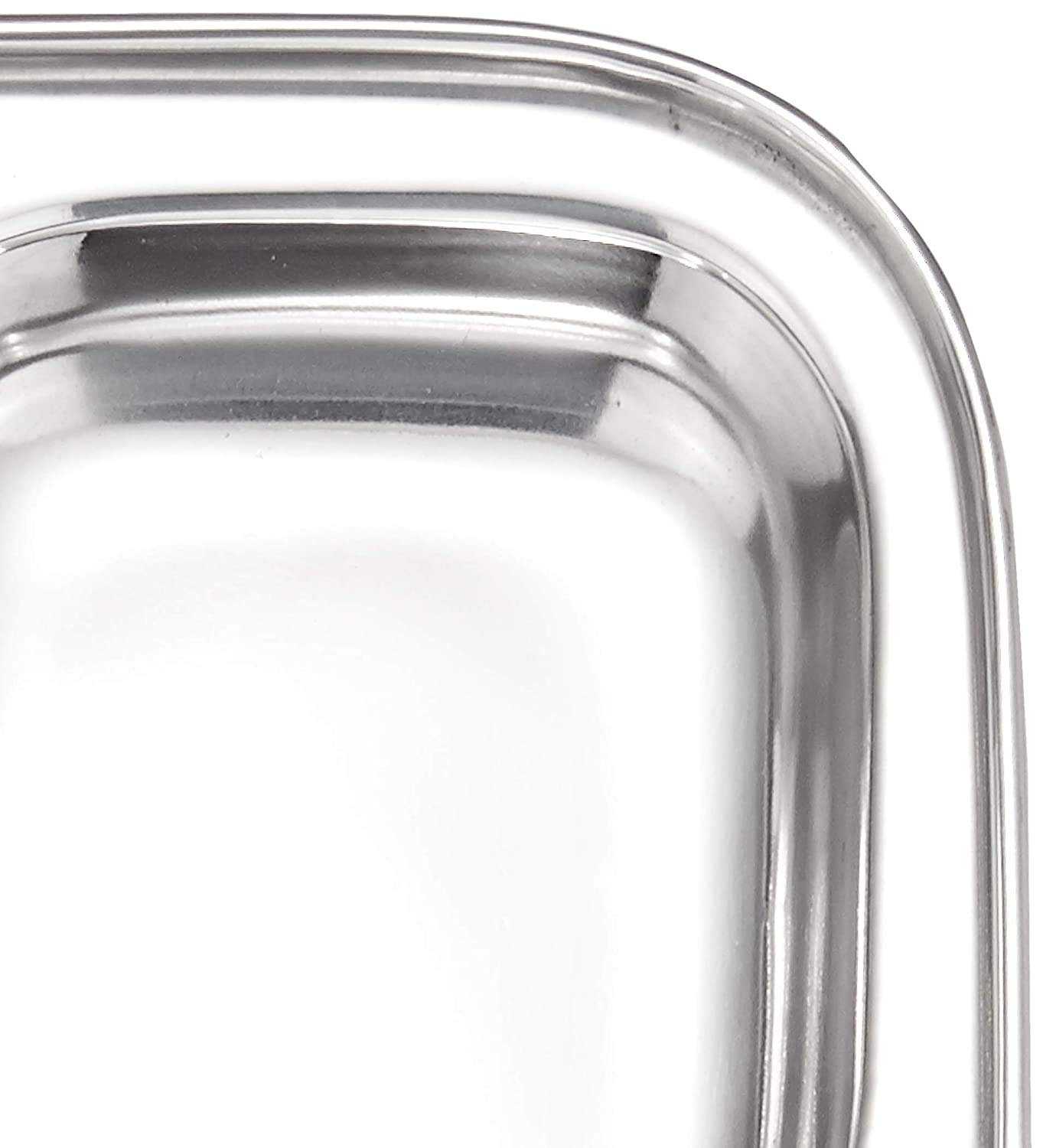 AVIROM 3-Compartment Dinner Plates - Stainless Steel Set -3