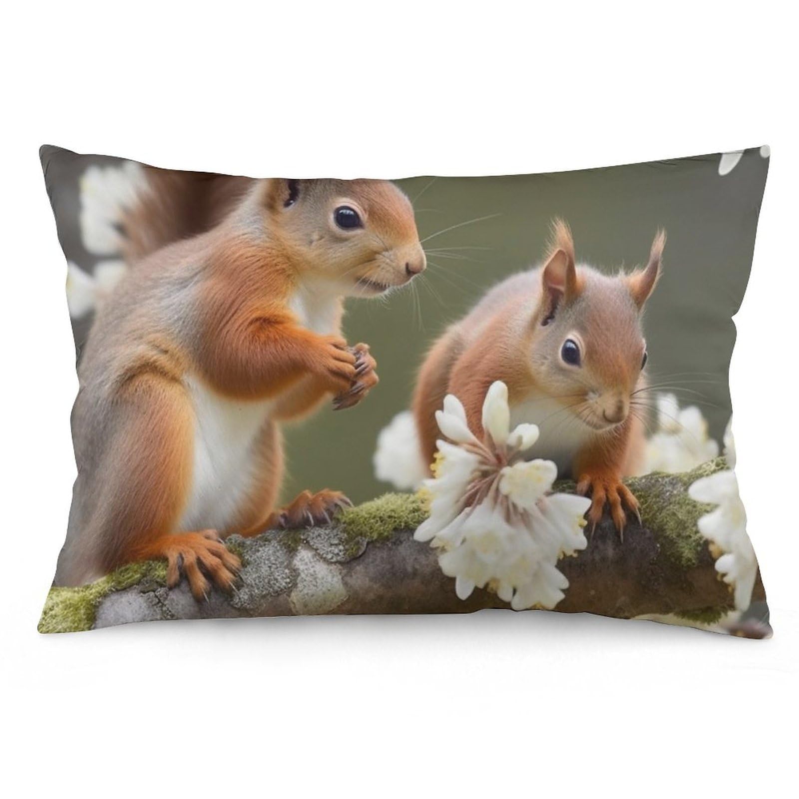 NTVOWPZO 2 Pack Decoration Throw Pillow Covers 12 "x20 Pillowcases Covers Squirrels Pillowcases Modern Farmhouse Home Decor Sofa Cushions Covers for Couch Bed Living Room