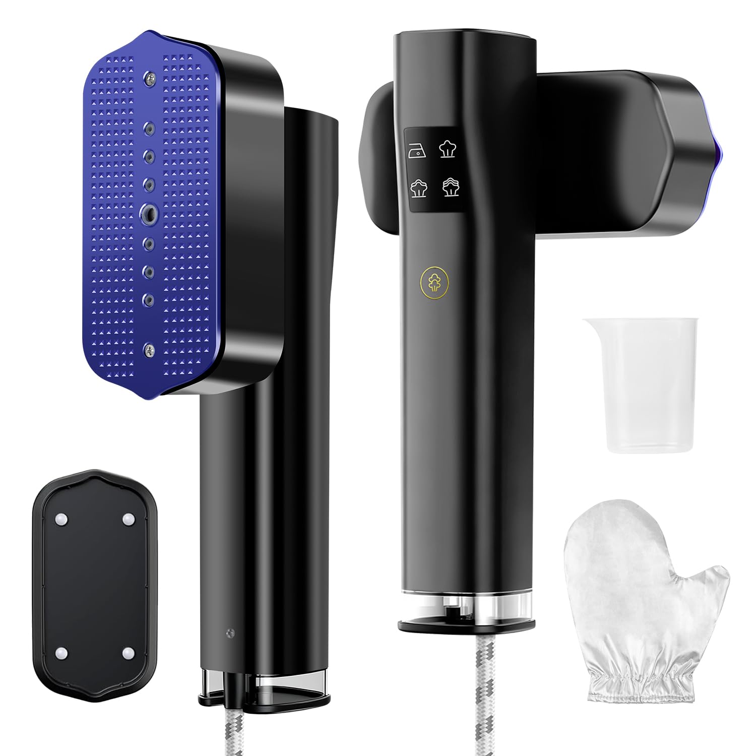 Dampfglätter, Steamer Dampfglätter & Reisebügeleisen 2-in-1,1200 W Leistung, 15 s schnelles Aufheizen, mit LED-Display, 3 Dampfmodi, Lila