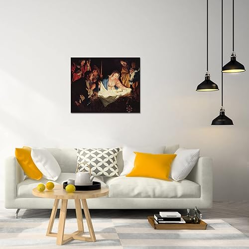 Miniatura 2 de LB Lienzo decorativo para pared, diseño de Cristo Nacimiento de Jesús, Natividad, Virgen María, Cristiana, Religión, sala de estar, dormitorio,