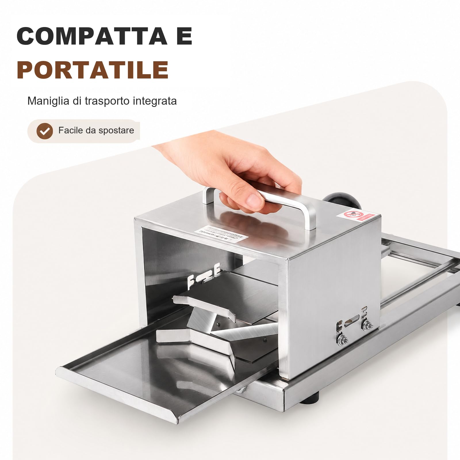 Tagliapane Manuale per Panini Hamburger 450-720 pz/h, Acciaio Inox