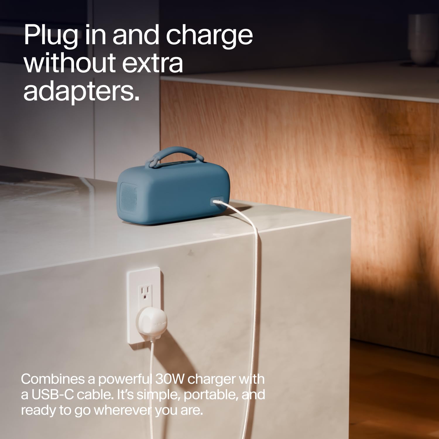 Twelve South PowerCord All-in-One 30W USB-C Fast Charger with US Compatibility– 10ft Charging Cable + Wall Adapter Block for USB-C PD 3.0 for iPhone, iPad, Samsung, MacBook Air, and More, Dune