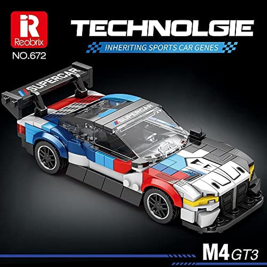 Miniatura 2 de Kit de construcción de coches deportivos para BMW M4 GT3, 385 piezas de bloques de construcción modelo Supercar, técnica de coche de carreras modelo