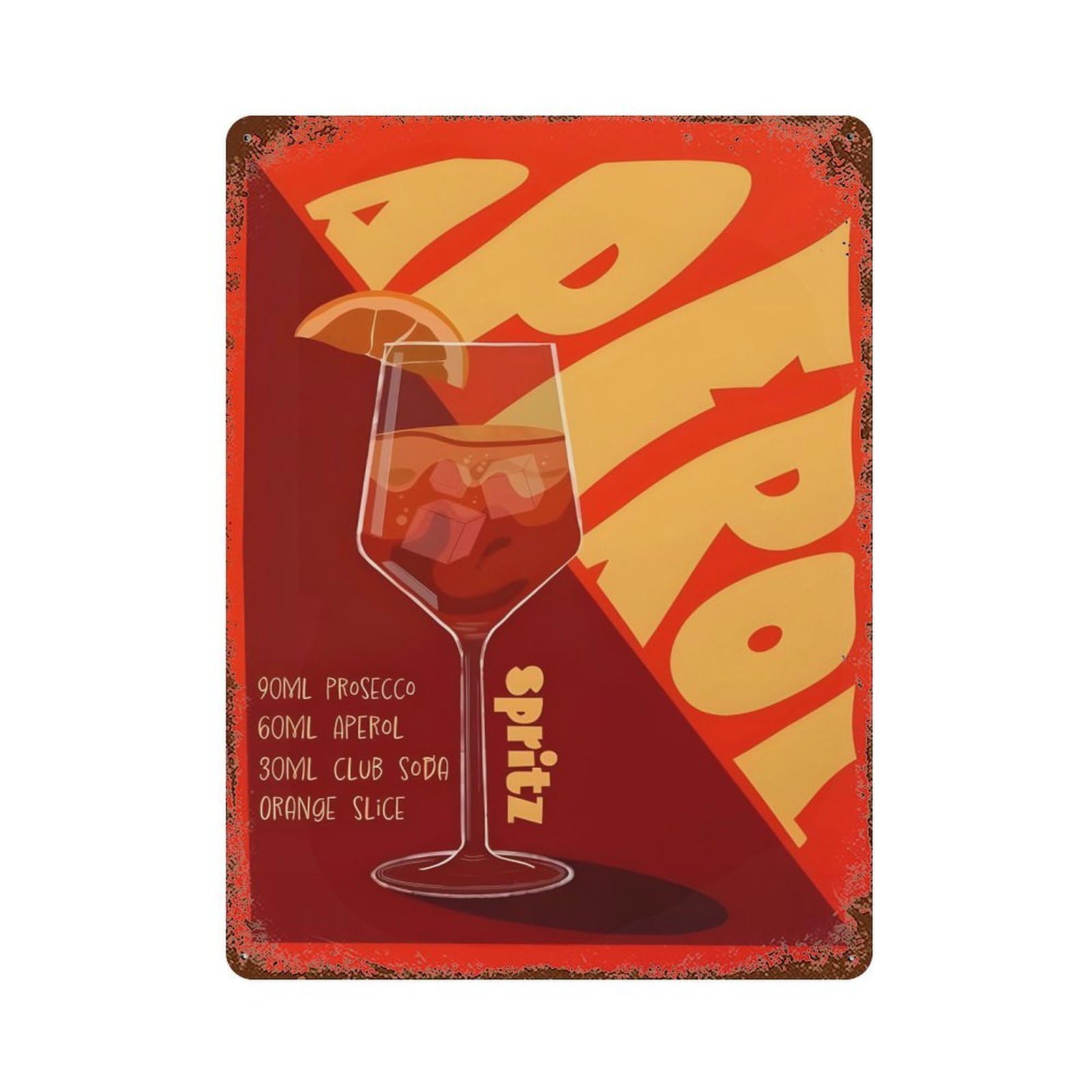 xiaoxiaoshen Aperol Spritz Cocktail Wall Decor Art Metal Tin Poster Modern Home Decor Art Home Bar Shop Decorations Vintage Sign 40x30cm