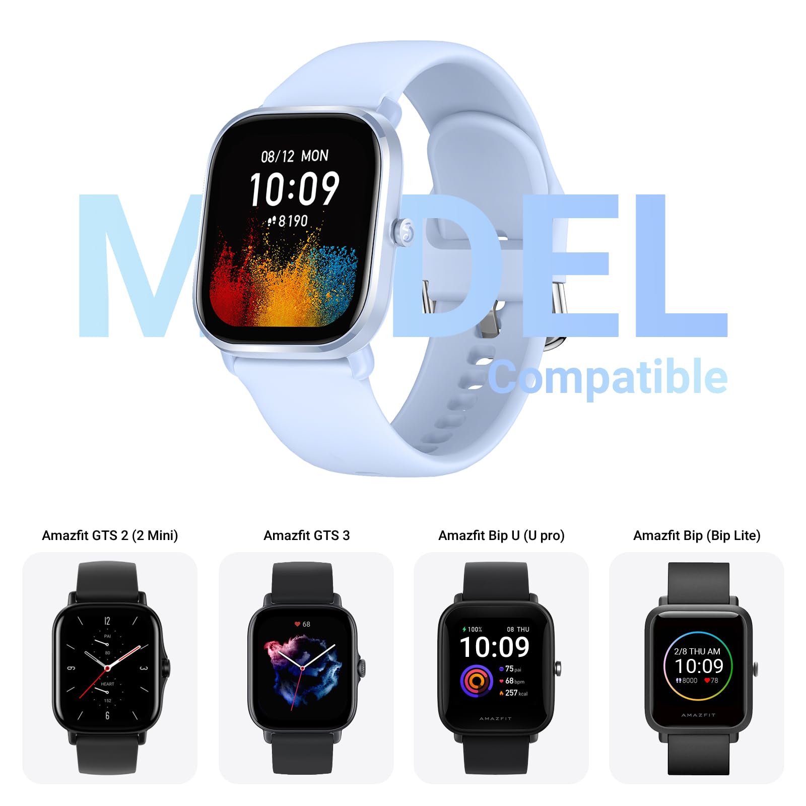 Cinturino In Silicone Compatibile Con Amazfit Bip 3, GTS 3, Pop Pro, BIP U, Bip 1S – Sostituzione Sport Colorata