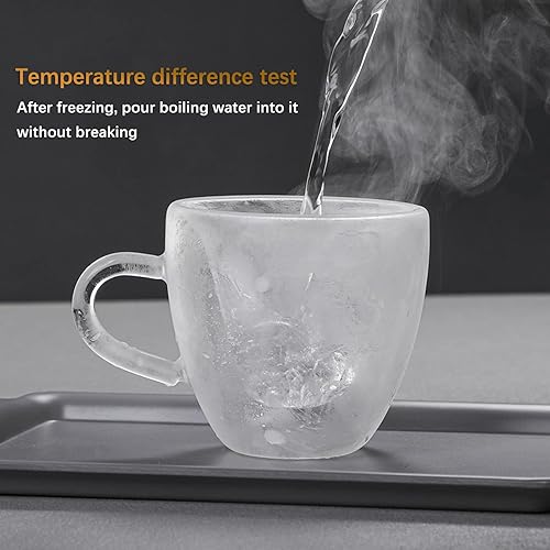 Miniatura 5 de RESOYE 2 tazas de cristal de doble pared, taza creativa en forma de corazón, taza de café de vidrio transparente con asa, tazas de corazón de vidrio