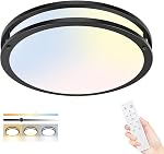 hepside Flush Mount LED Ceiling Light with Remote, Dimmable & 3000K-6500K Adjustable Ceiling Light Fixtures, Timer & Night Light, 13 Inch Ceiling Lighting for Bedroom Kitchen Bathroom, Brushed Nickel