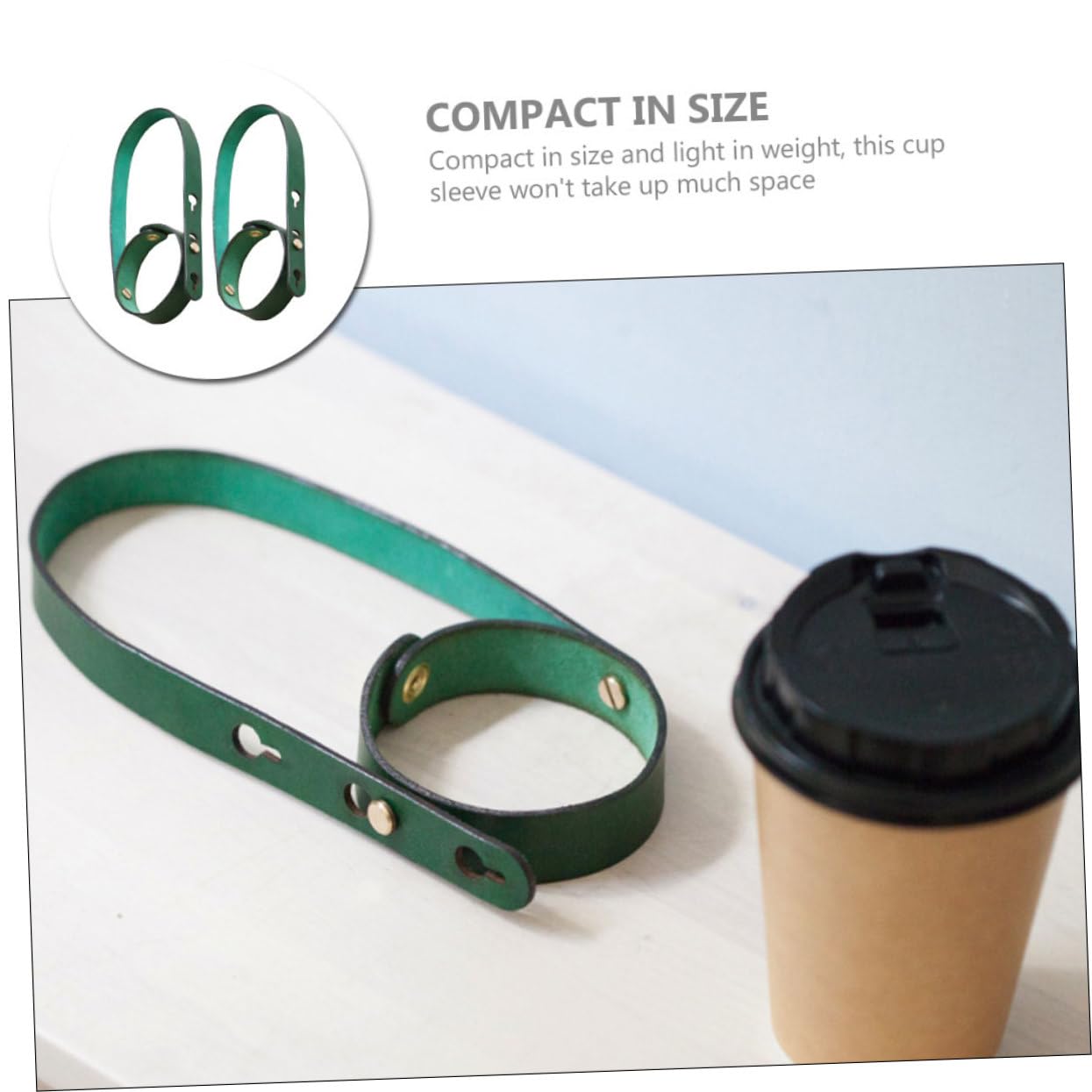 TOPBATHY 5 Set Copertura Della Tazza in Pelle Pu Portabicchieri Da Caffè Portabicchieri Per Bevande Caffè Espresso Tazze Porta Bevande Fredde Borsa Della Tazza Di Caffè Green 2 Pezzi * 5