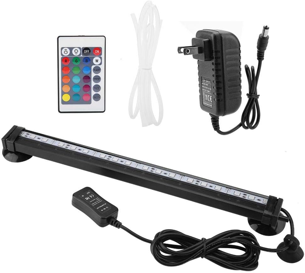 TOPINCN LED Aquarium Light Fish Bubble Light Underwater Led Light with Remote Control + Manual Color Change - Highlight Colorful Aquarium Light Kit(US Plug)(31cm)