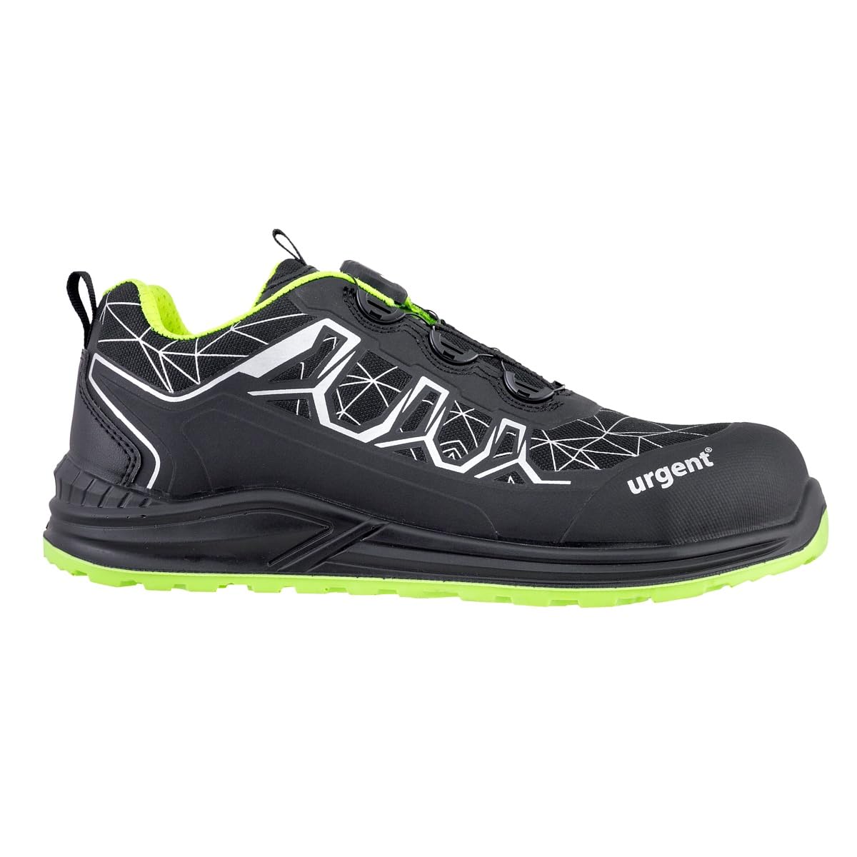 Sportliche Sicherheitsschuhe URG 254 S3S SR FO Arbeitsschuhe mit Kunststoffkappe Herrenschutzschuhe Arbeitssnaker mit BOA Verschluss und Reflektierende Elemente