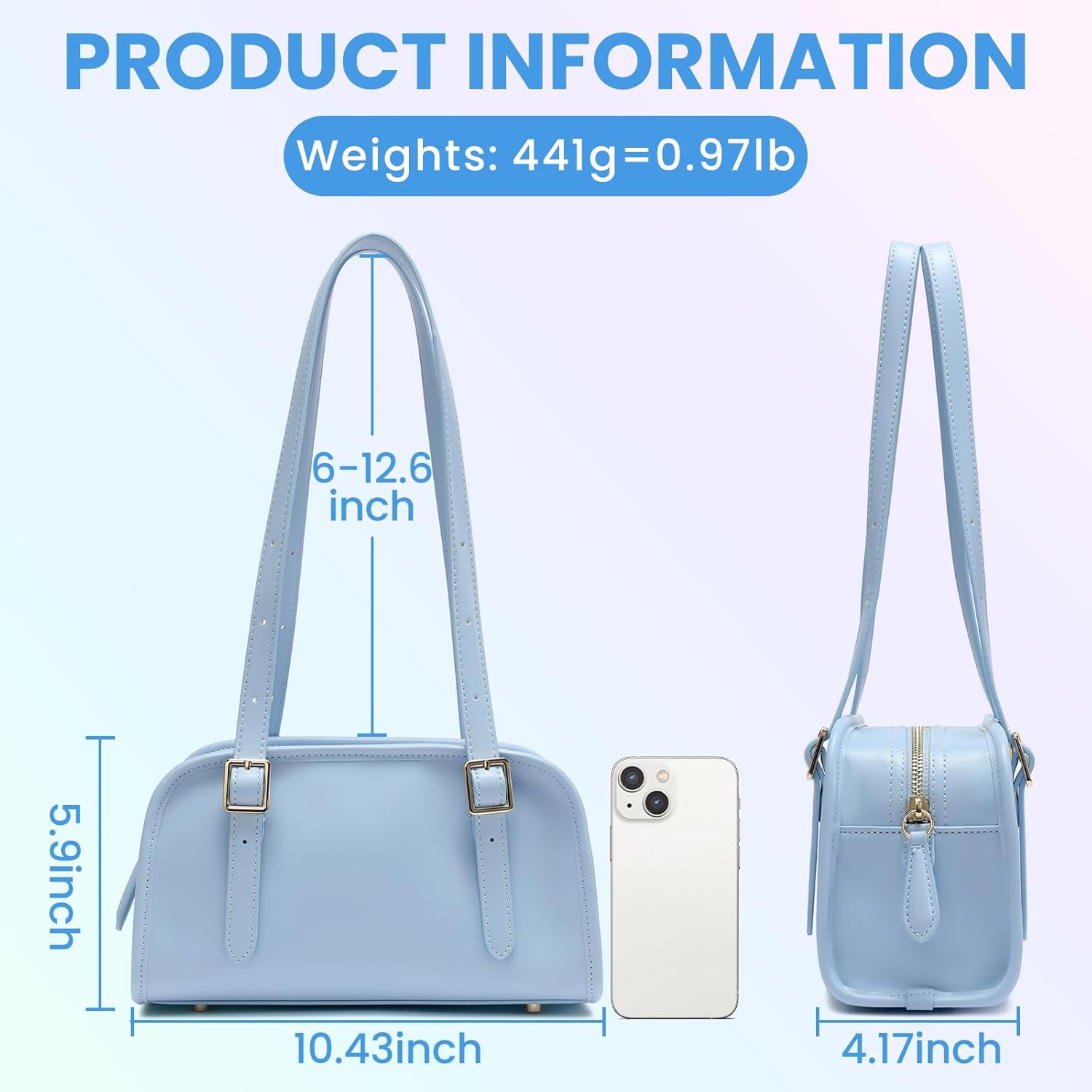 Keyli Swing Zip Shoulder Bag Fashion Purses for Women, Leather Shoulder Handbag Top-Handle Hobo Bags with Adjustable Strap - Image 4