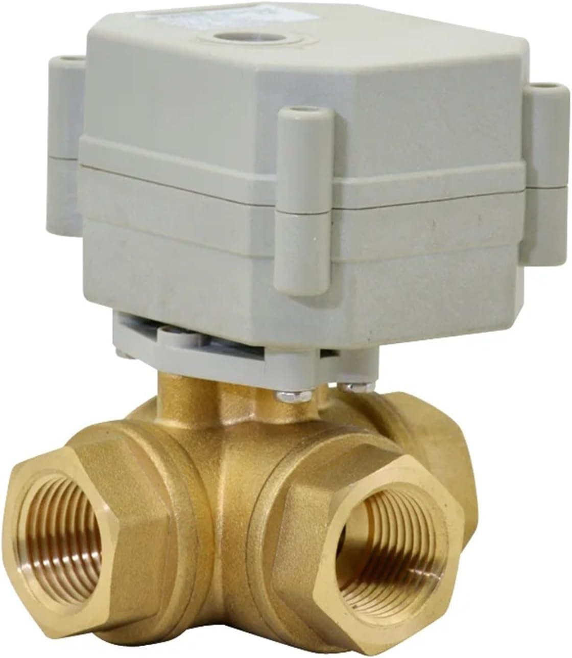 Dn32 1 1/4'' dc12v dc24v Mini Full Port NPT Threaded 3 Way Brass Motorized Electric Water Control Actuator Ball Valve
