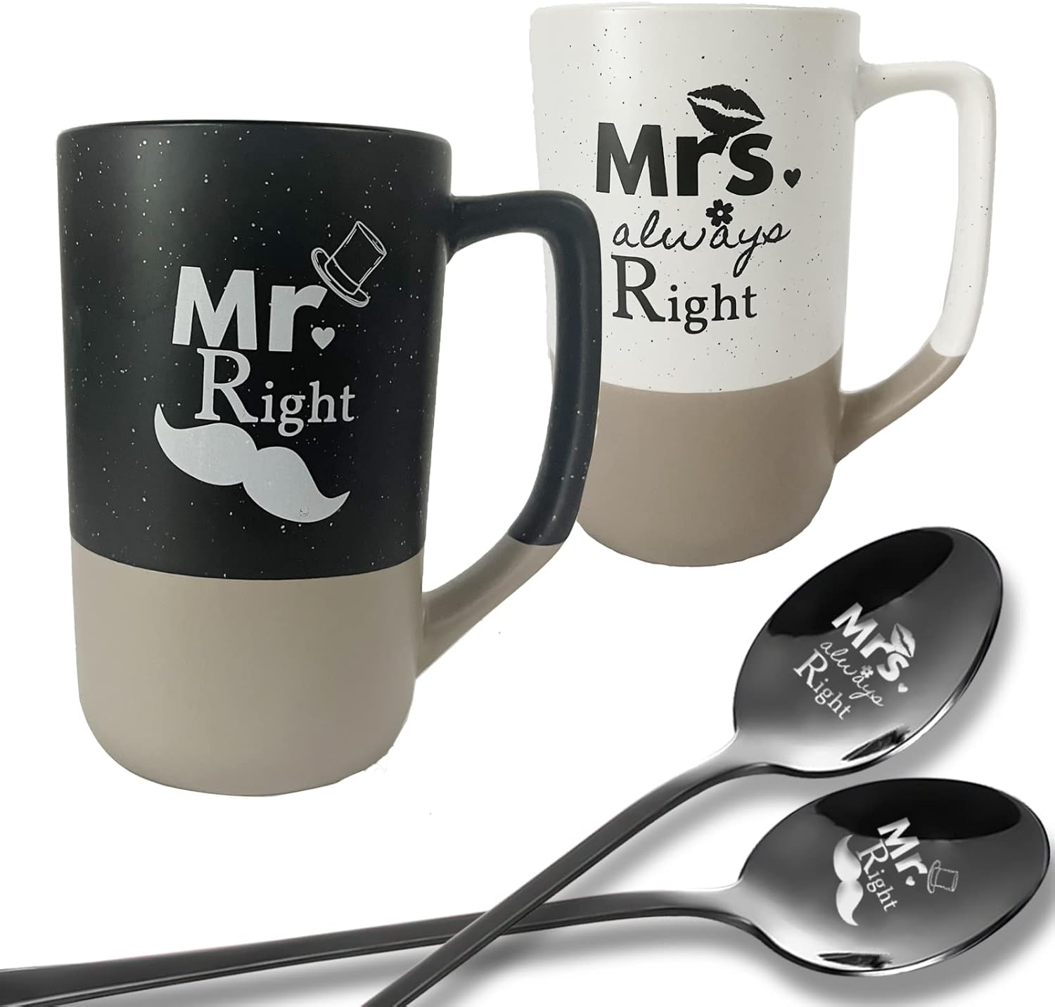 Choary Ceramic Coffee Mug set of 2, Bride Groom Mug Set