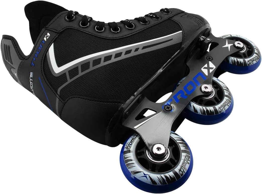TronX Velocity Youth Adjustable Inline Hockey Skates, Black, Small 11-1 (Small 11-1) : Sports & Outdoors