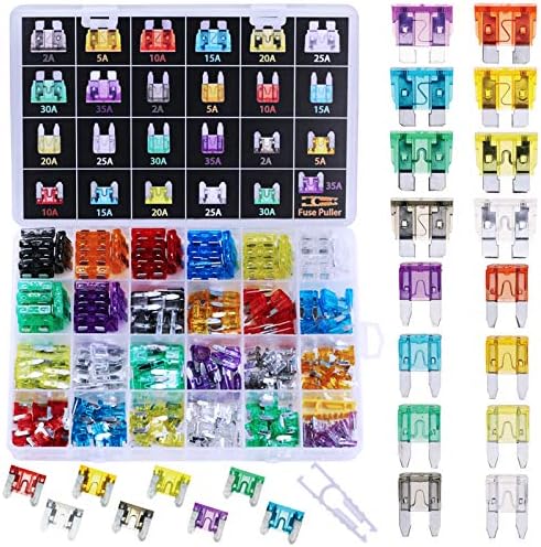 272pcs - Car Blade Fuses Assortment Kit, Automotive Fuses - Standard & Mini & Low Profile Mini (2A/ 5A/ 10A/ 15A/ 20A/ 25A/ 30A/ 35A), Car Boat Truck SUV Automotive Replacement Fuses