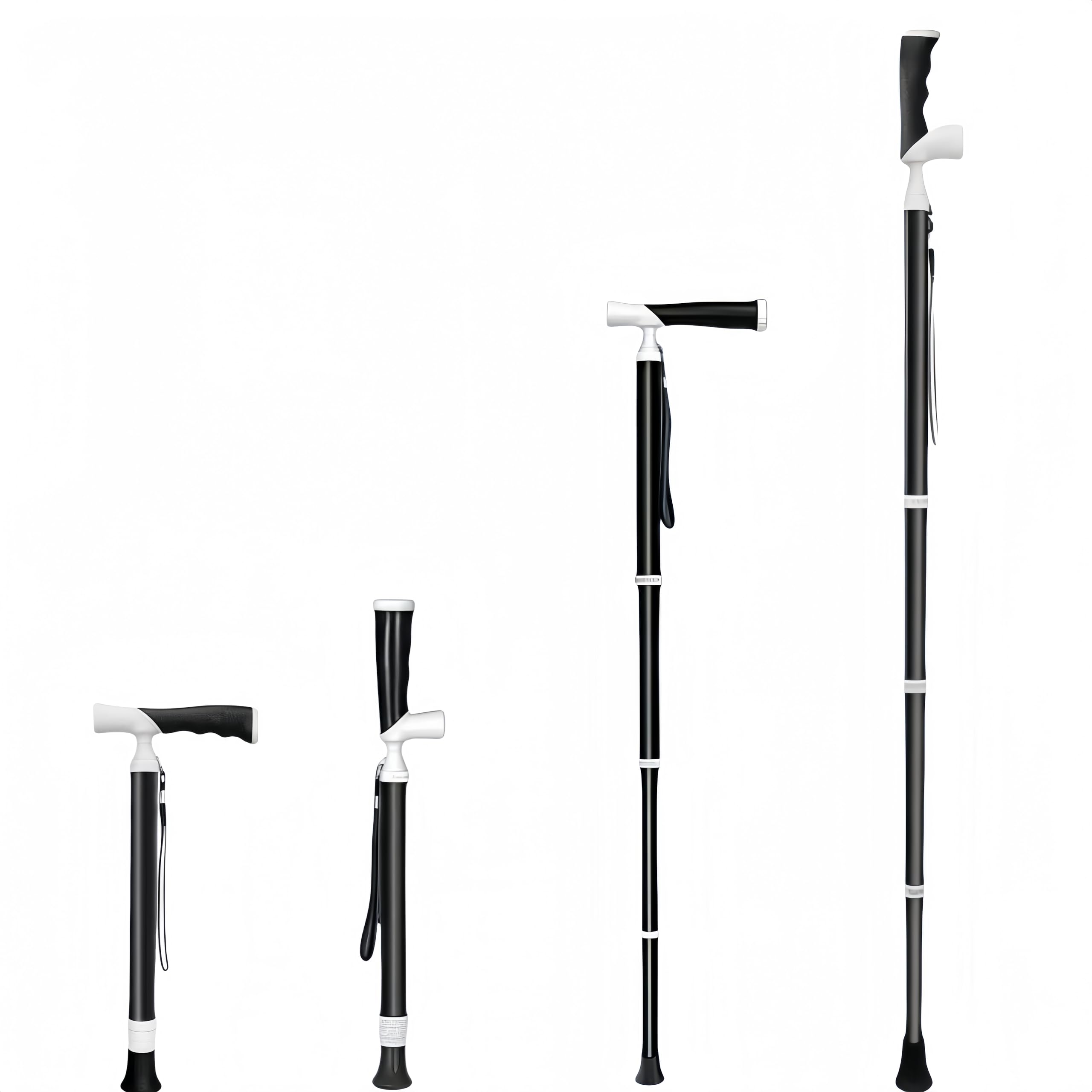 Ruyi, bastone portatile in alluminio leggero retrattile con contenitore, stampelle per adulti bastone telescopico con scatola portaoggetti