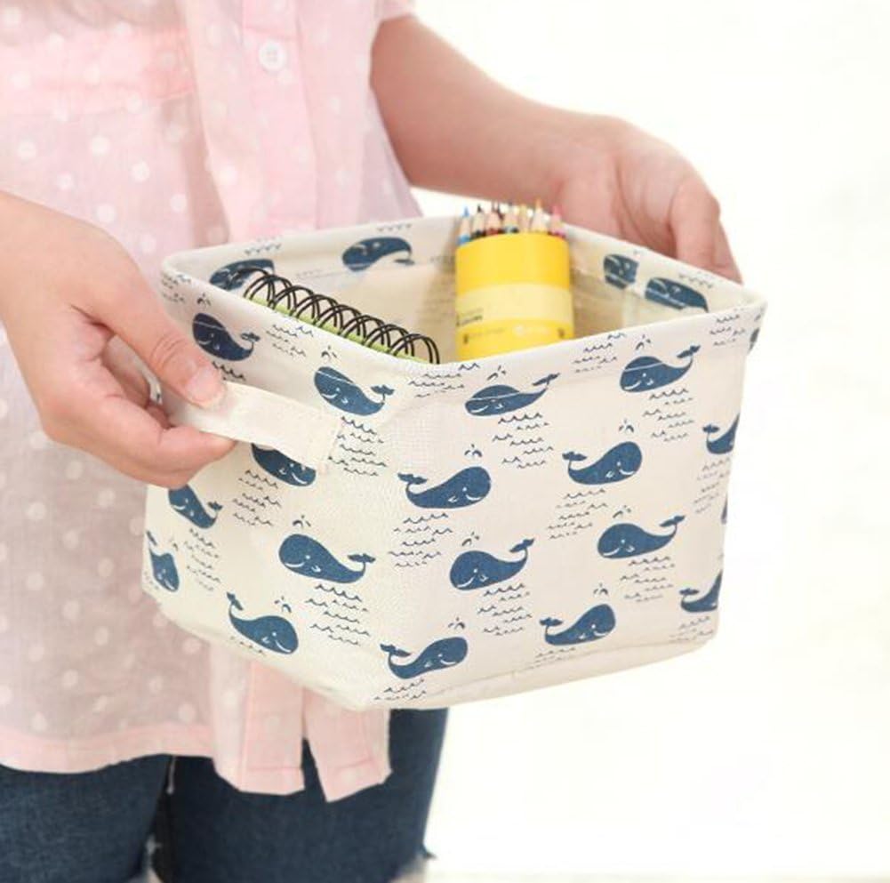 Ciaoed Mini Fabric Storage Bins Waterproof Storage Baskets Organizers for Shelves - Set of 4