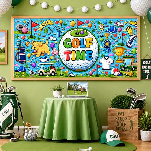 Image of OHOME Golf Giant Coloring Poster /Tablecloth - Golf Accessories Decorations | 30 x 72 Inches Jumbo Paper Coloring Banner - Kids Crafts Gifts Toys Games Golf Party Decorations - Arts Crafts Supplies