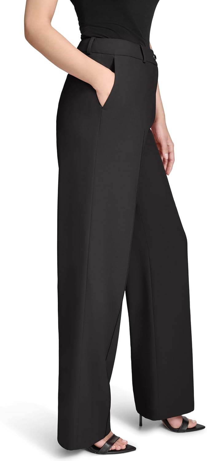 Halston Womens Straight Leg Woven Suiting Pant - Image 3