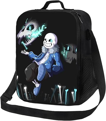 Un-der tale Sans - Lonchera aislada con correa para el hombro, reutilizable, portátil, para mujeres y hombres, trabajo, oficina, picnic, viajes