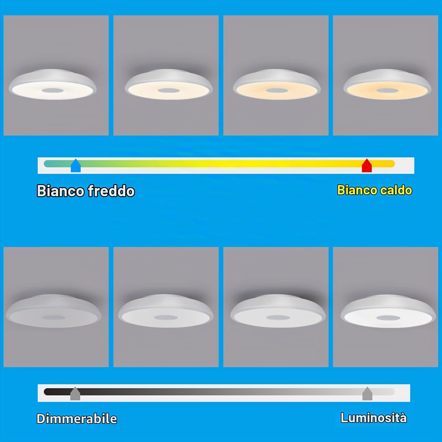 18W Φ28cm Plafoniera LED Con Altoparlante Bluetooth Musica Lampada Soffitto Moderni Con Telecomando Dimmerabile RGB Cambia Colore Per Bagno