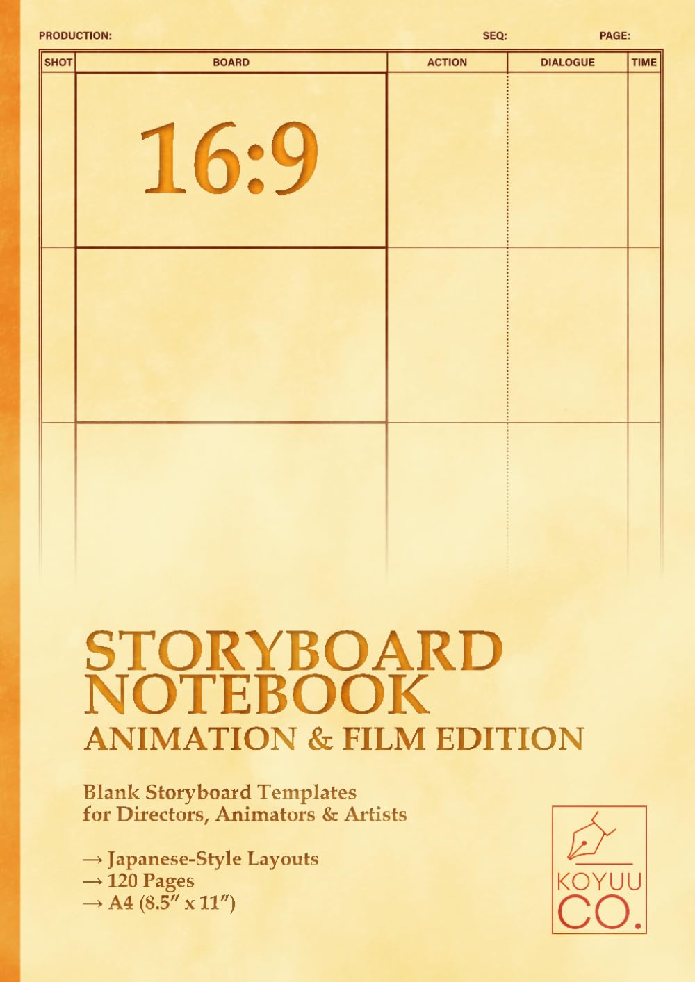 Storyboard Notebook 16:9 – Anime & Film Edition: Blank Storyboard Templates for Directors, Animators & Artists | Japanese-Style Layouts | 120 Pages | A4 (8.5" x 11")