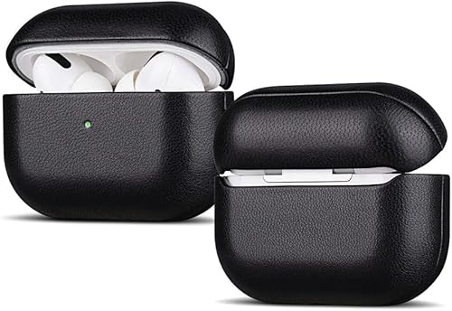 Lopie Funda de piel negra para AirPods Pro de 2 generación