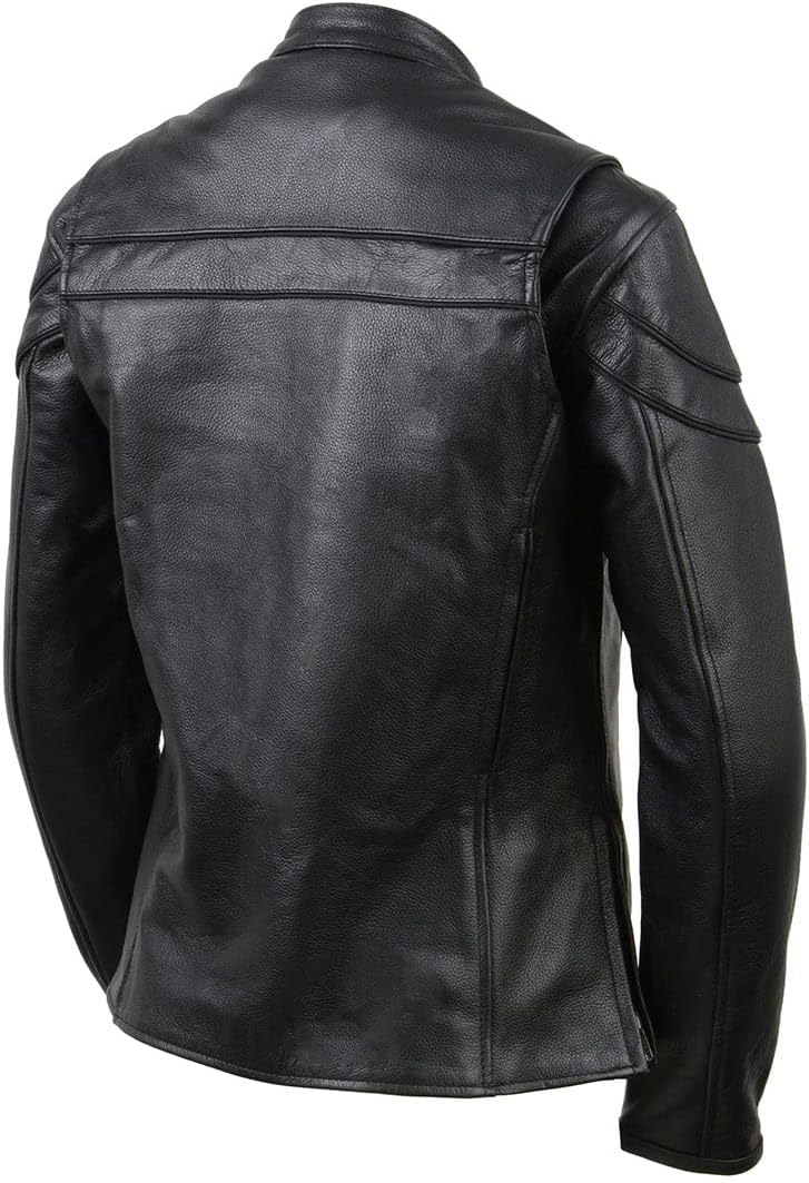 Milwaukee Leather SH8011 Women's Black Leather Sporty Scooter Crossover Biker Jacket