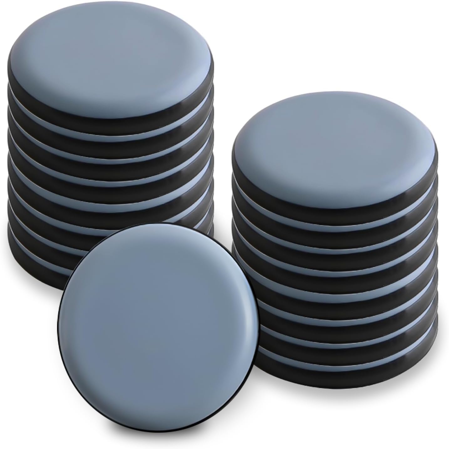 Furniture Gliders Set of 24 Round PTFE Teflon Self-Adhesive Furniture Pads for Effortless Moving on Smooth Floors and Carpets Diameter 30 mm