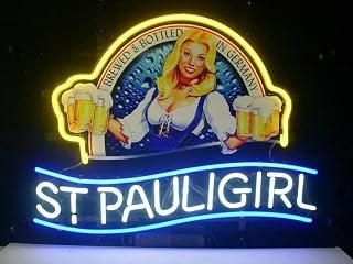 Queen Sense 24"x20" St Pauli Girls Neon Sign Light Man Cave Bar Pub Beer Gift Neon Lamp A124SPGV4