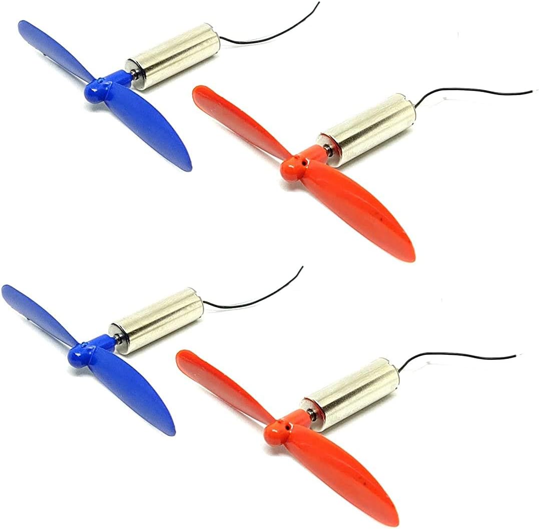 KITS GURU (Pack of 4) DC 3.7V 720 7*20 mm Magnetic Micro Coreless Motor + Propeller 48000RPM