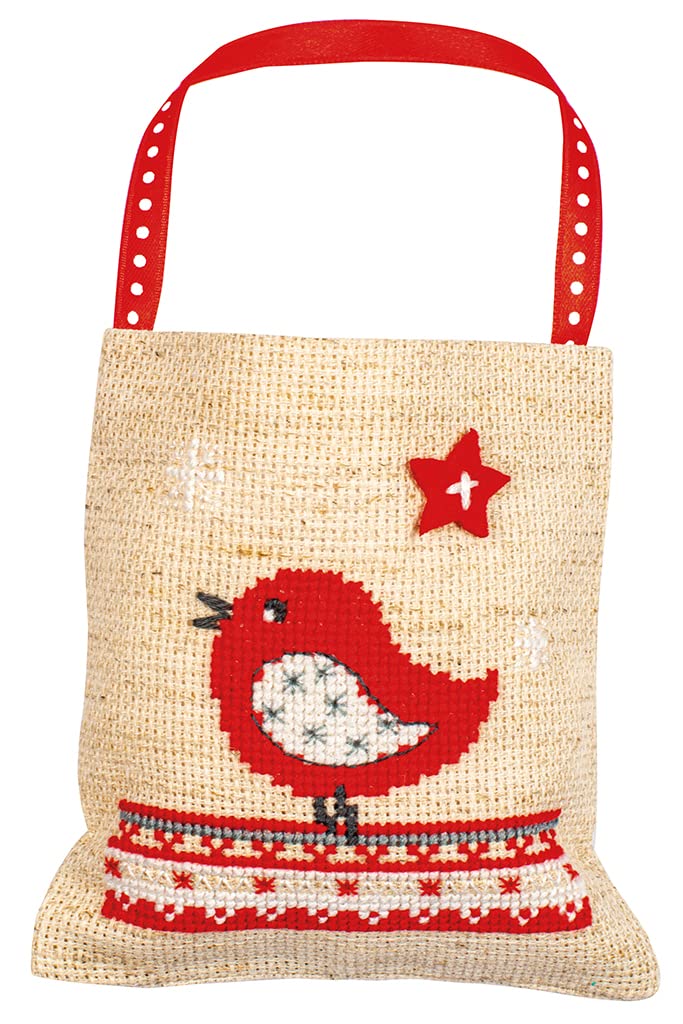 Vevaco Kits De Punto De Cruz Contado Bolsas Aromáticas DIY Creativo Set REGALO ANIMALES DE NAVIDAD JUEGO DE 3 Manualidades Bordar Kit Principiantes Decoration Hogar Regalo ca. 9 x 9 cm Cross Stitch
