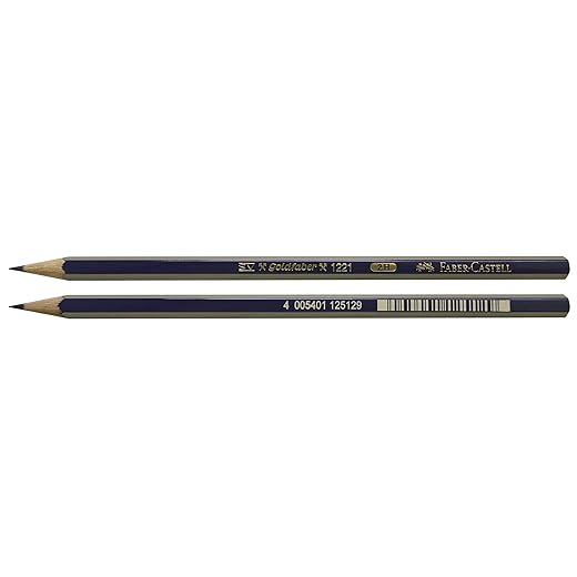 Faber-Castell B-1221-2H-2 - Blíster Con 2 Lápices De Grafito Goldfaber 1221, Graduación 2H