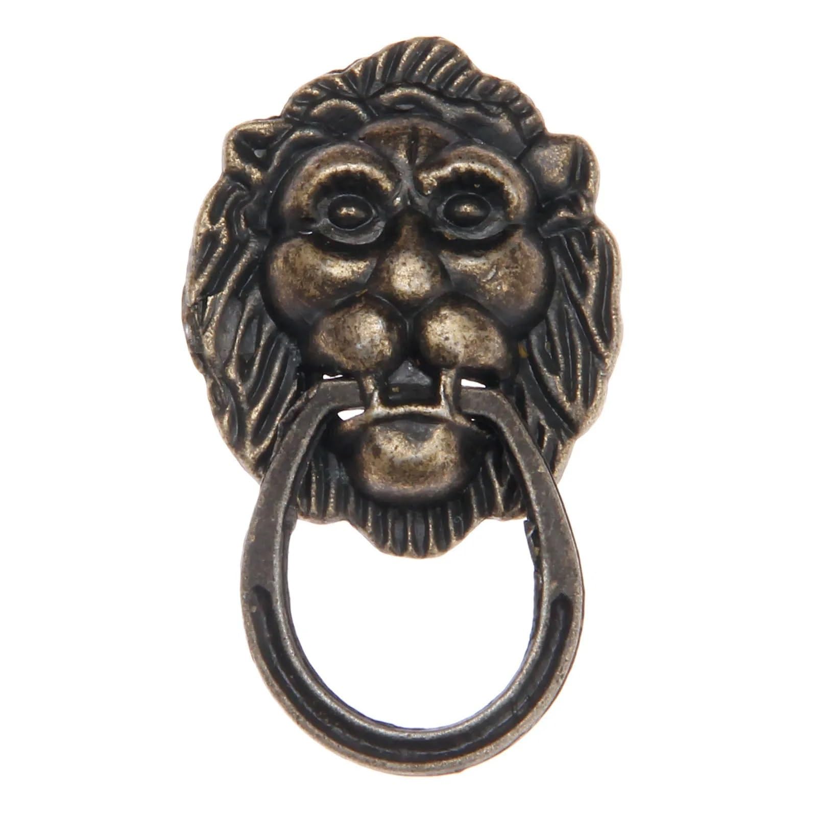 BIVOO Lion Head Antique Handle Pull Knobs Furniture Door Handle Zinc Alloy Cabinet Dresser Drawer Knobs Furniture Hardware With Screws(28x48mm)